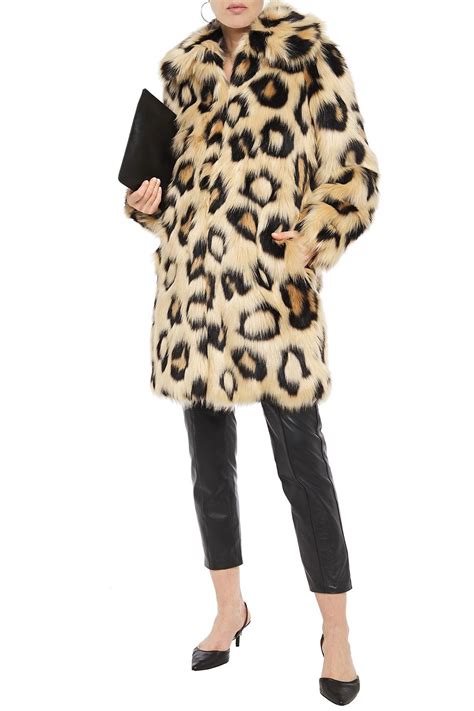 michael michael kors faux fur leopard coat size xl|Michael Kors leopard top.